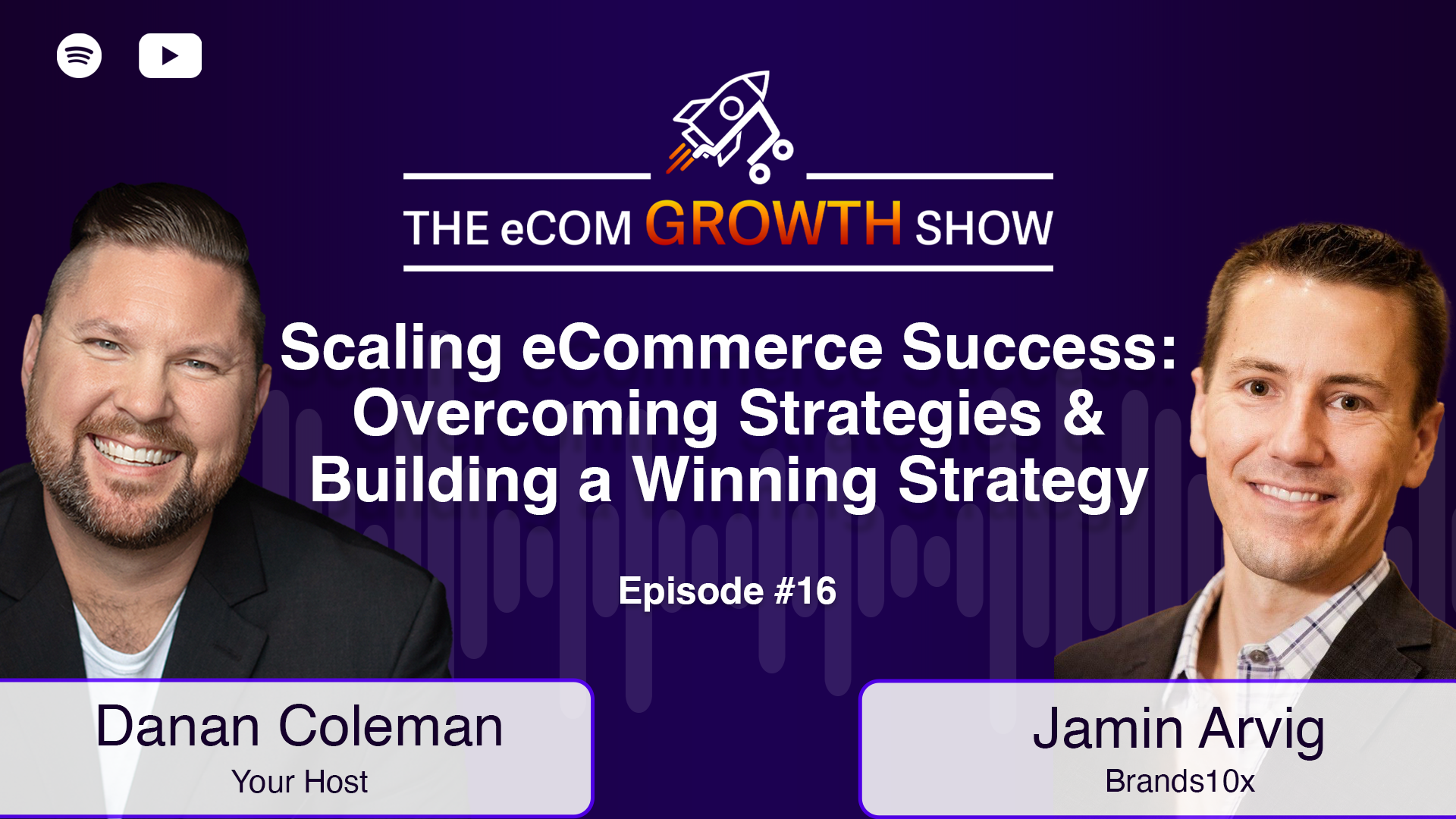 Danan Coleman and Jamin Arvig on The eCom Growth Show discussing scaling e-commerce success.